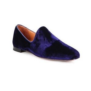 Derek Lam 10 Crosby Velvet Piper Slip-On Loafers-NIB- Regal Blue- Size 9